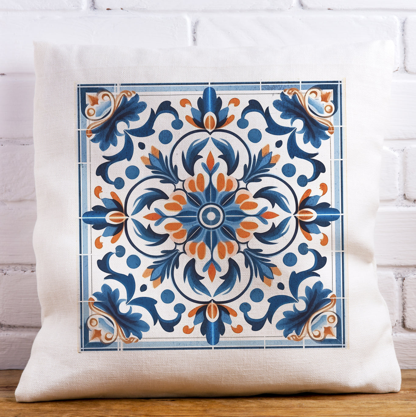 Traditional Portuguese Tile Decorative Pillow - Infuse Your Home with Portuguese Charm