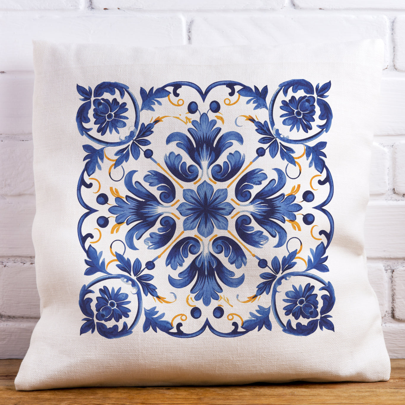 Portuguese Tile Inspired Decorative Pillow - Bring Portuguese Charm Home