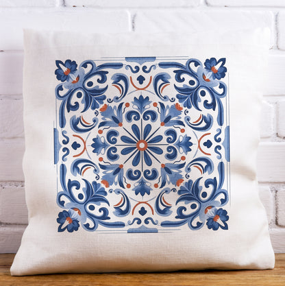 Elegant Tile Pattern Pillow - Portuguese Heritage for Your Home