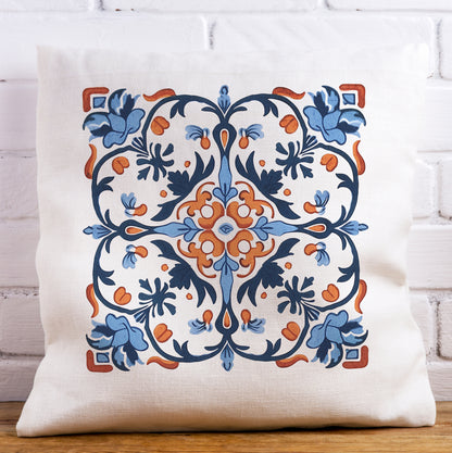 Classic Portuguese Tile Pattern Pillow - Infuse Elegance into Your Home