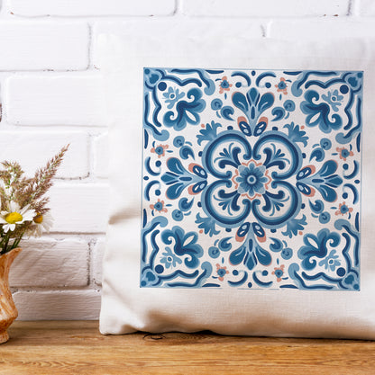 Elegant Tile Pattern Pillow - Portuguese Heritage for Your Home