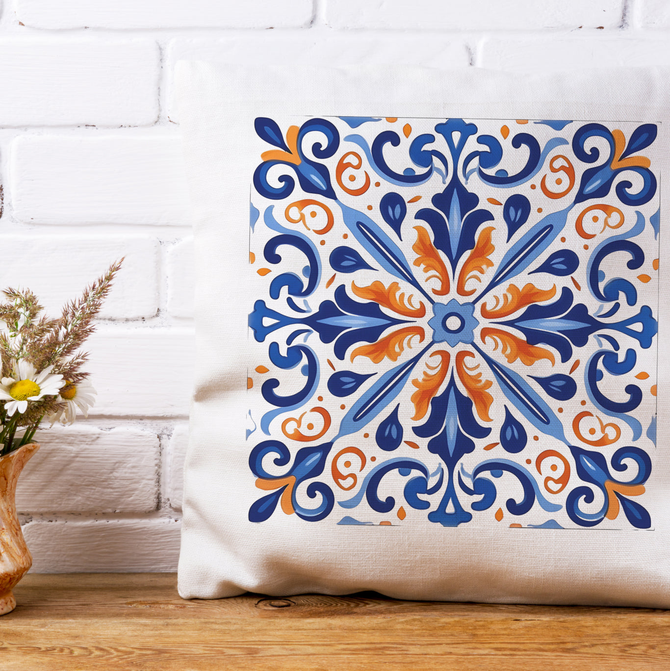 Timeless Tile Design Pillow - Embrace Portuguese Elegance