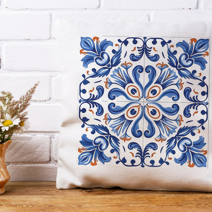 Elegant Portuguese Tile Design Pillow - Bring the Beauty of Portugal Home