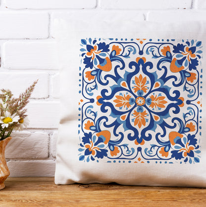 Elegant Tile Pattern Pillow - Portuguese Heritage for Your Home