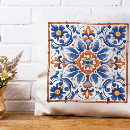 Timeless Tile Design Pillow - Embrace Portuguese Elegance