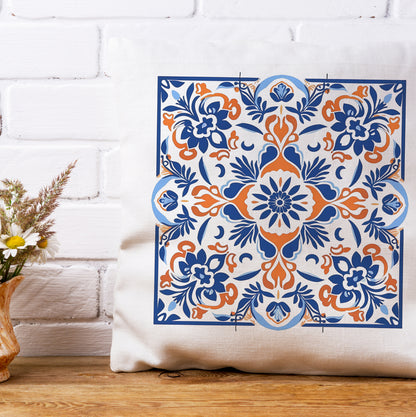 Timeless Tile Design Pillow - Embrace Portuguese Elegance