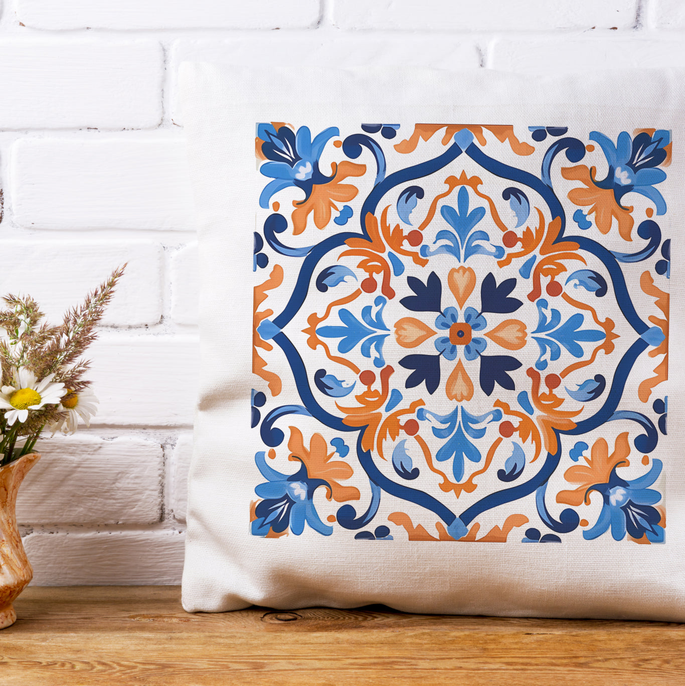 Timeless Tile Design Pillow - Embrace Portuguese Elegance