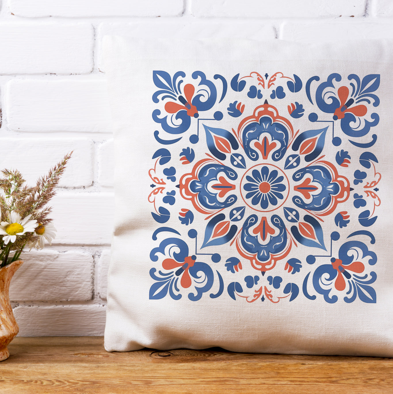 Traditional Portuguese Tile Inspired Pillow - Bring Portugal Home