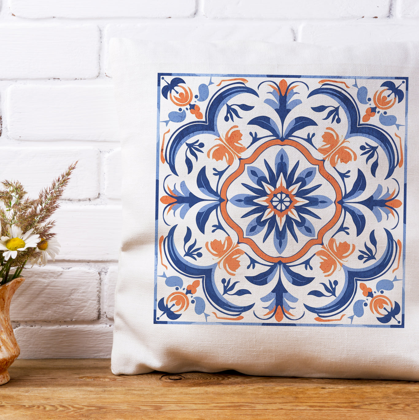 Traditional Portuguese Tile Inspired Pillow - Bring Portugal Home