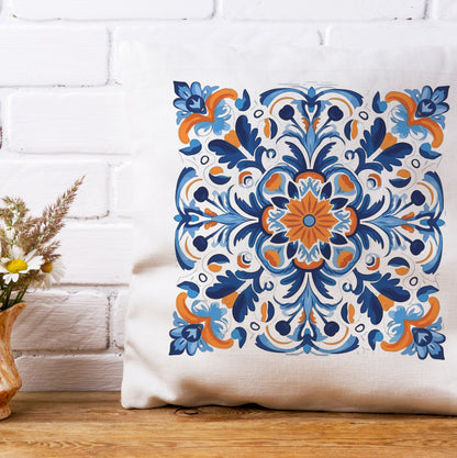 Traditional Portuguese Tile Inspired Pillow - Bring Portugal Home