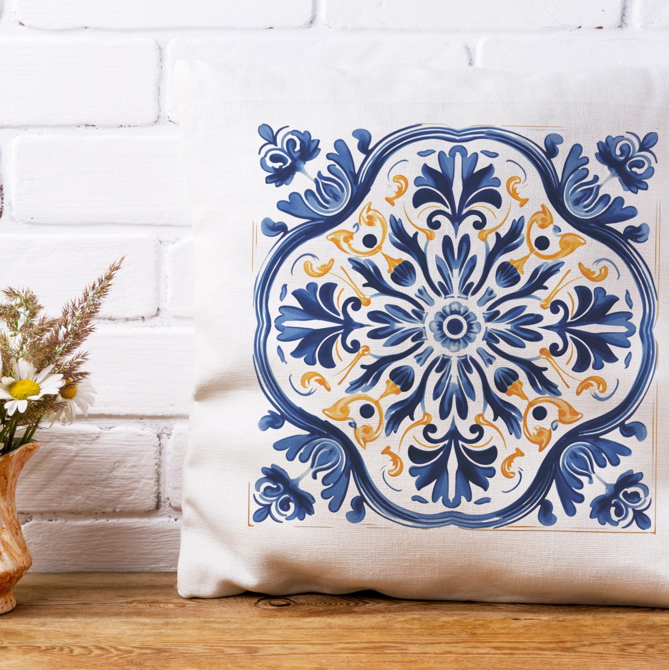 Timeless Traditional Portuguese Tile Design Pillow - Bring the Essence of Portugal Home