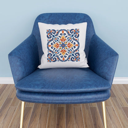 Elegant Tile Design Pillow - Portuguese Artistry for Your Home