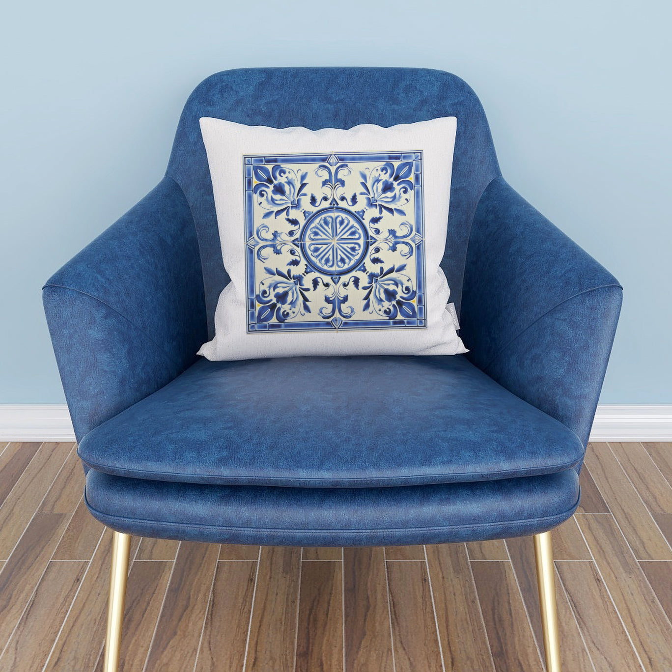 Portuguese Blue Tile Decorative Pillow - Embrace Portuguese Elegance