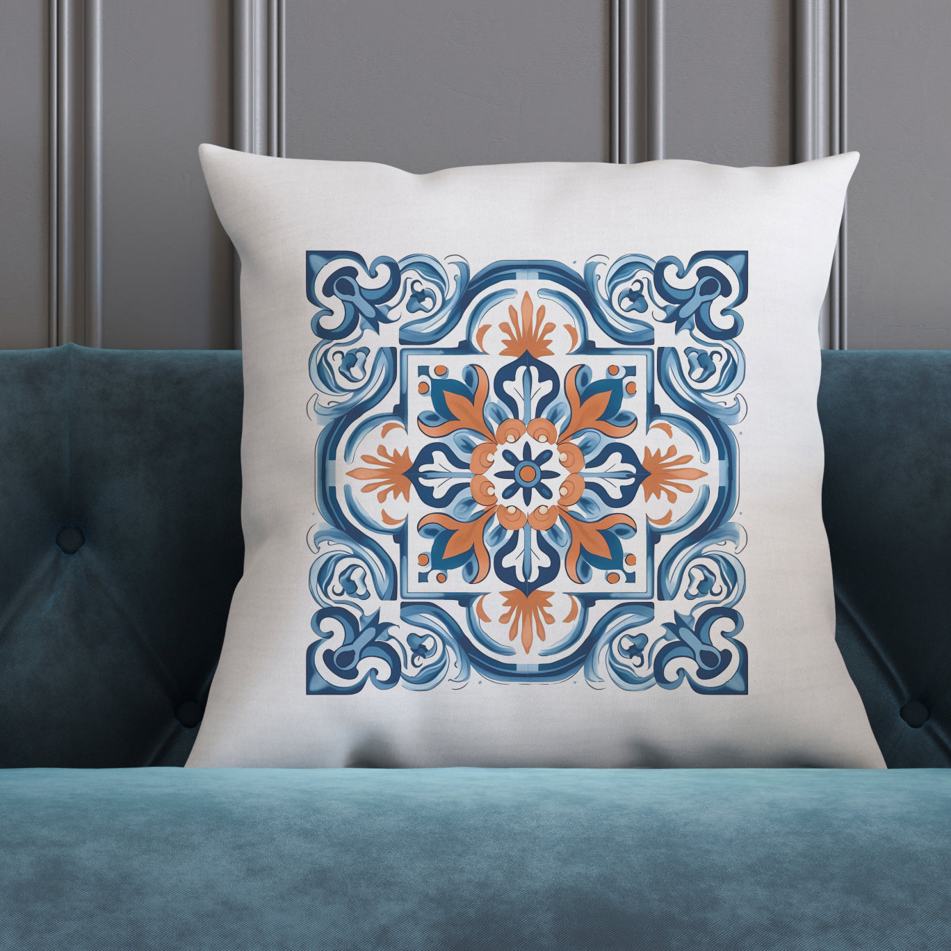 Classic Portuguese Tile Pattern Pillow - Infuse Elegance into Your Home