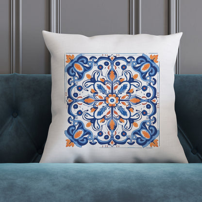 Authentic Tile Pattern Pillow - Bring Portugal's Charm to Your Home