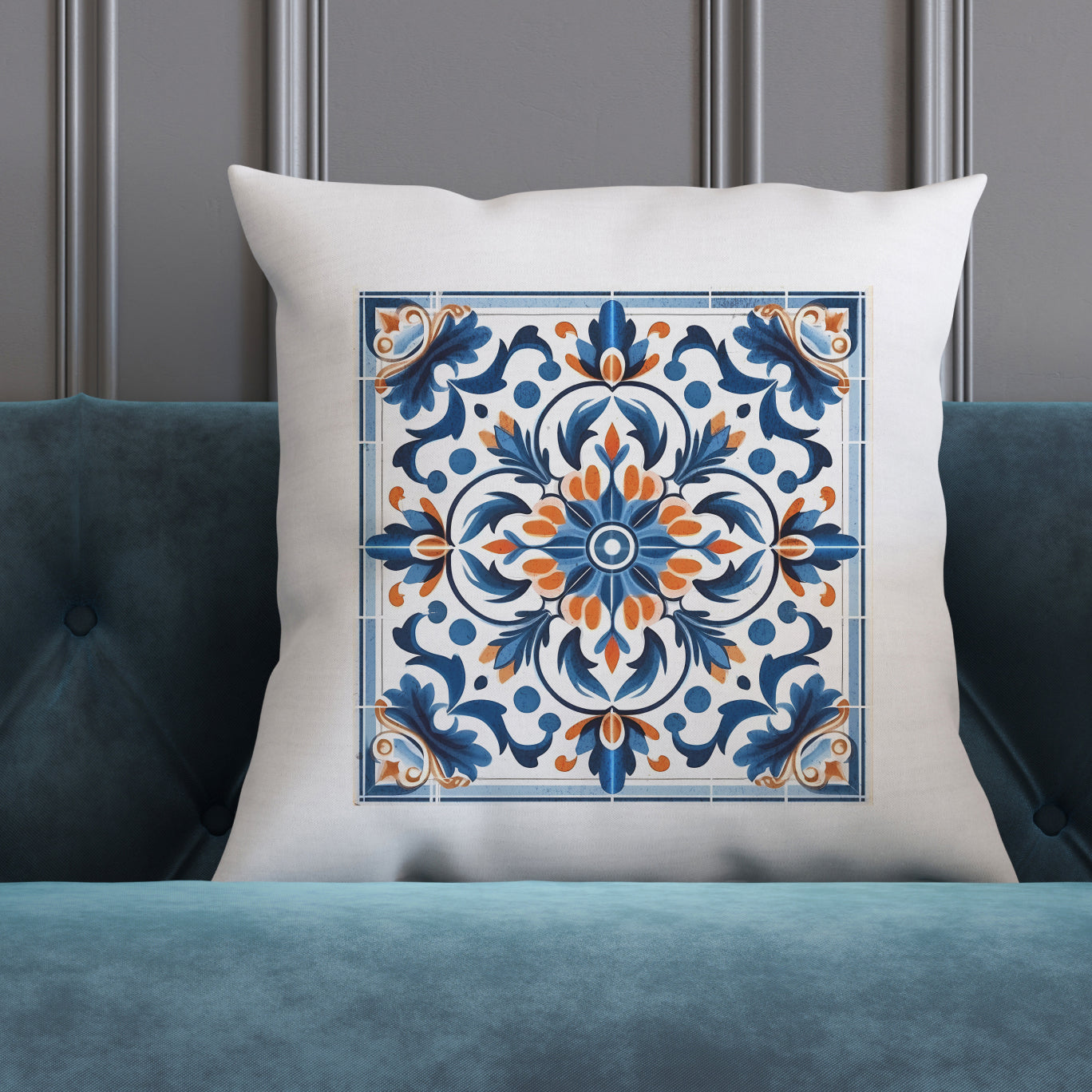 Traditional Portuguese Tile Decorative Pillow - Infuse Your Home with Portuguese Charm