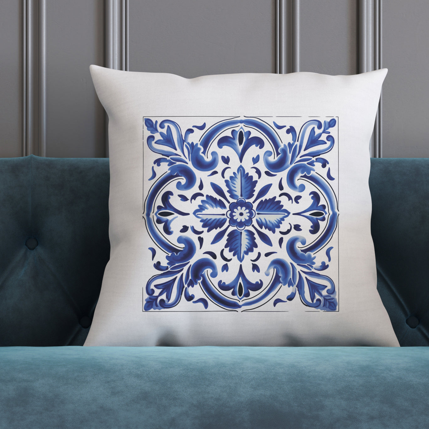 Authentic Traditional Portuguese  Tile Design Pillow - Embrace Portugal’s Timeless Beauty