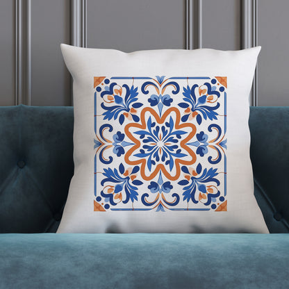 Authentic Tile Pattern Pillow - Bring Portugal's Charm to Your Home