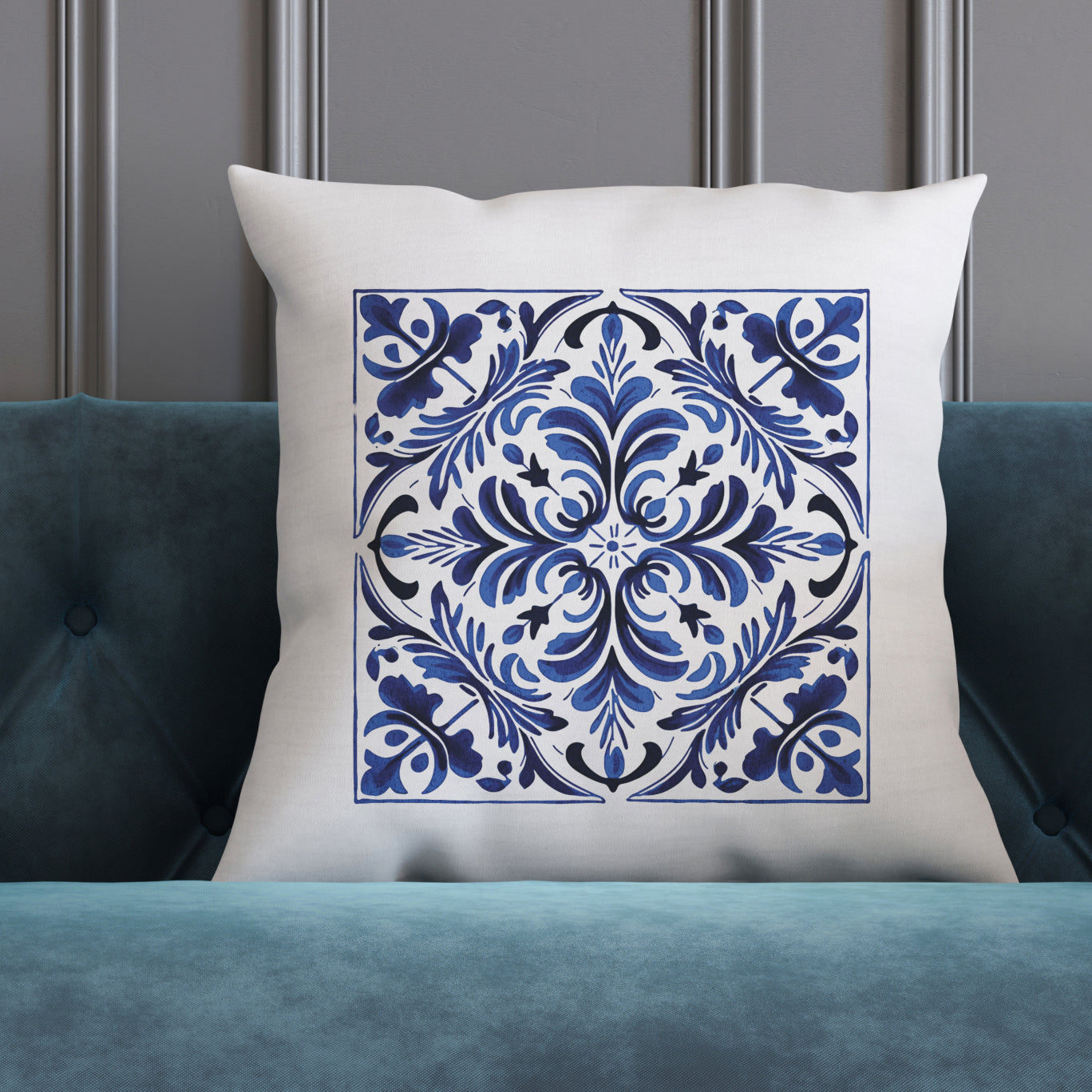 Portuguese Tile Pattern Throw Pillow - Infuse Your Home with Portuguese Culture