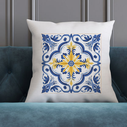 Portuguese Tile Pattern Accent Pillow - Bring the Essence of Portugal Home