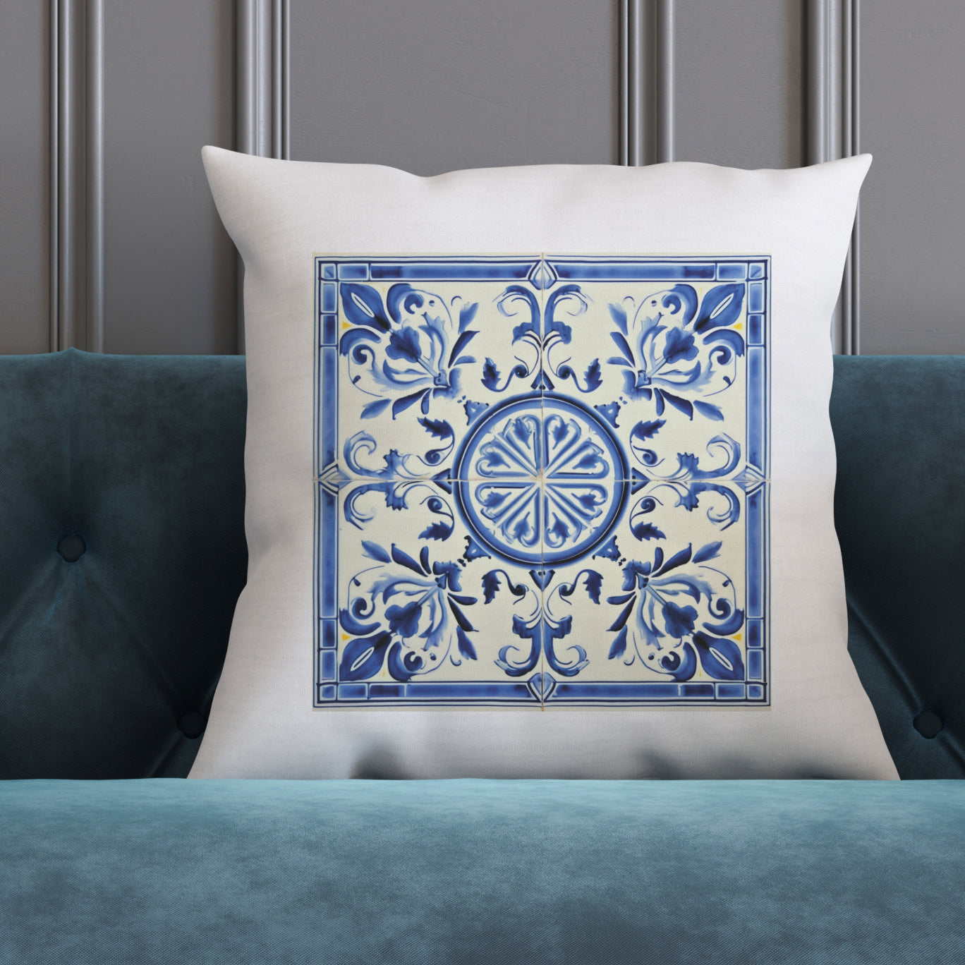 Portuguese Blue Tile Decorative Pillow - Embrace Portuguese Elegance