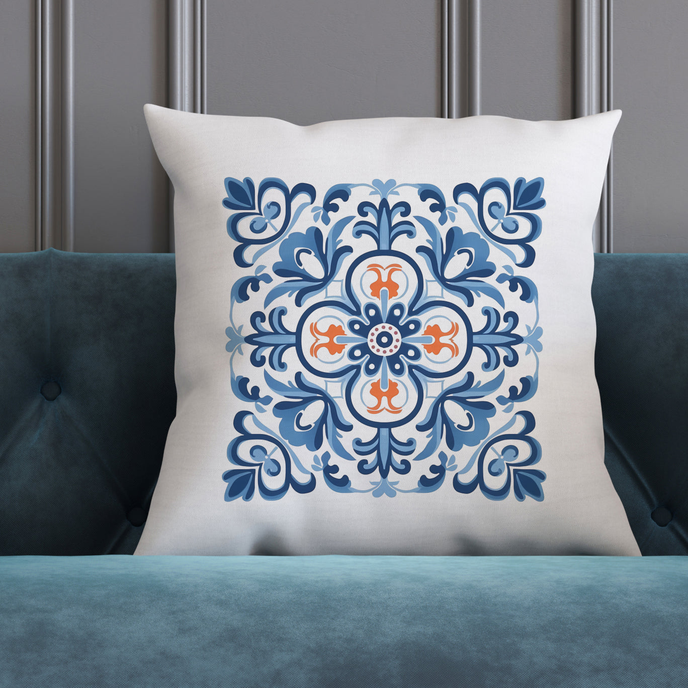 Traditional Portuguese Tile Inspired Pillow - Bring Portugal Home