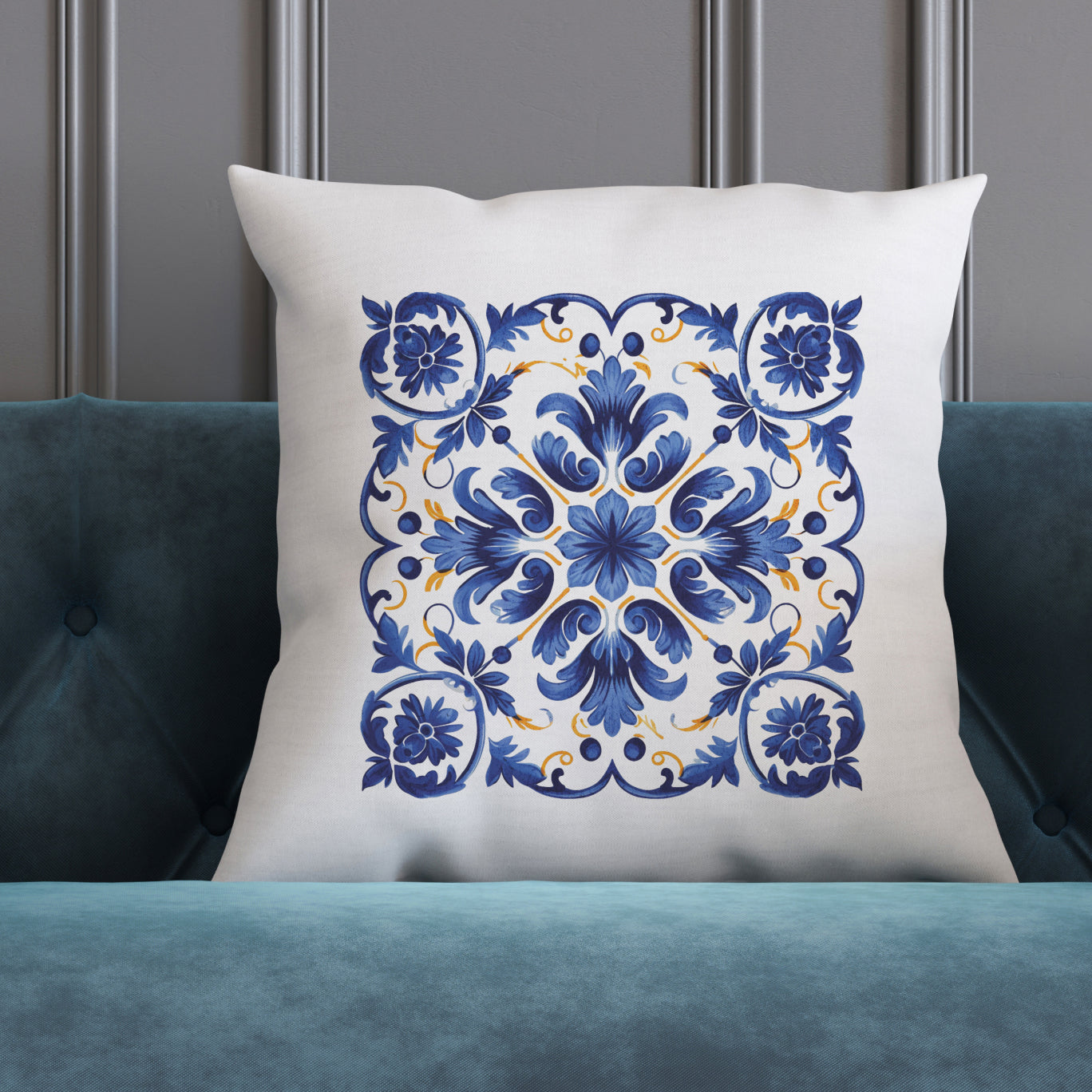 Portuguese Tile Inspired Decorative Pillow - Bring Portuguese Charm Home