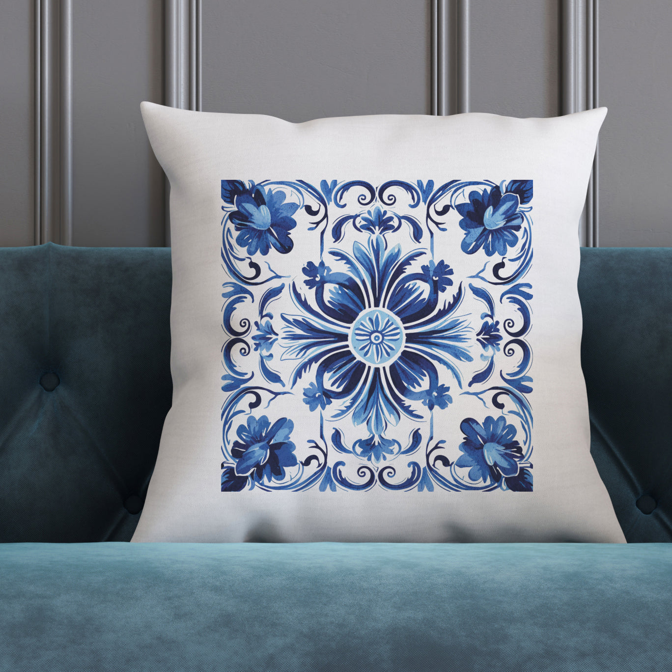 Authentic Traditional Portuguese Tile Pattern Pillow - Bring Portugal’s Artistry Home