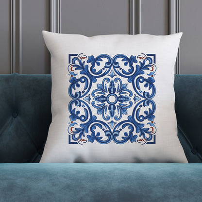 Classic Portuguese Tile Pattern Pillow - Infuse Elegance into Your Home