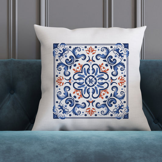 Elegant Tile Pattern Pillow - Portuguese Heritage for Your Home