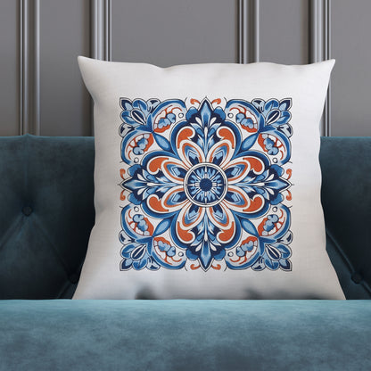 Authentic Tile Pattern Pillow - Bring Portugal's Charm to Your Home