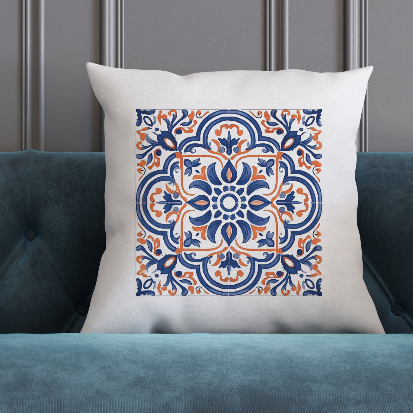 Classic Portuguese Tile Pattern Pillow - Infuse Elegance into Your Home