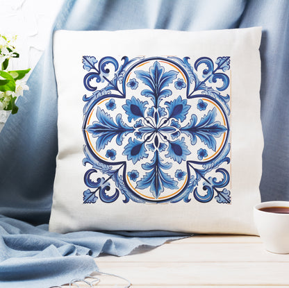 Portuguese Tile Pattern Pillow - Infuse Your Home with Timeless Elegance