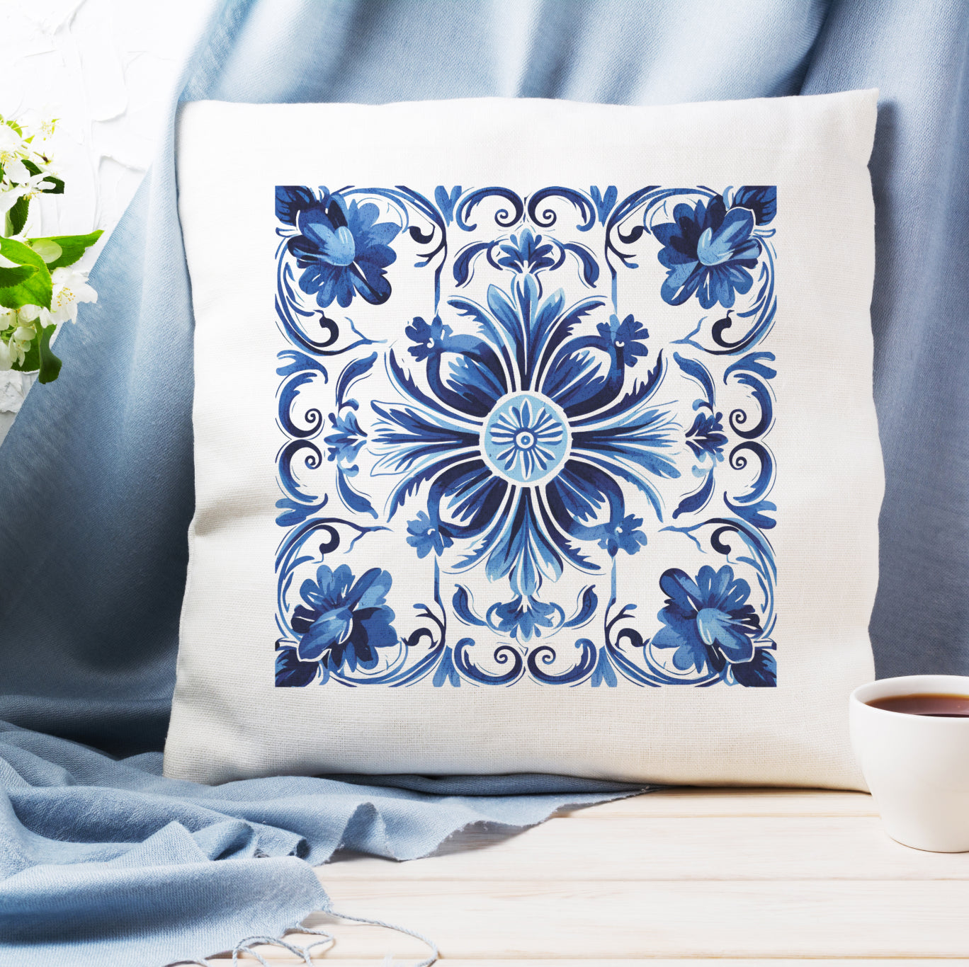 Authentic Traditional Portuguese Tile Pattern Pillow - Bring Portugal’s Artistry Home