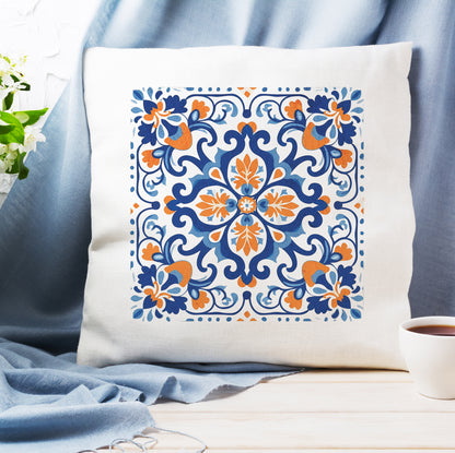 Elegant Tile Pattern Pillow - Portuguese Heritage for Your Home