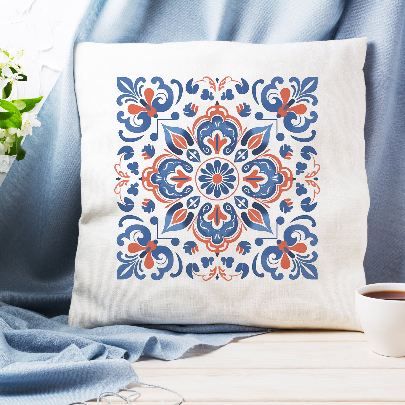 Traditional Portuguese Tile Inspired Pillow - Bring Portugal Home