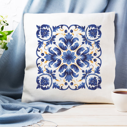 Portuguese Tile Inspired Decorative Pillow - Bring Portuguese Charm Home