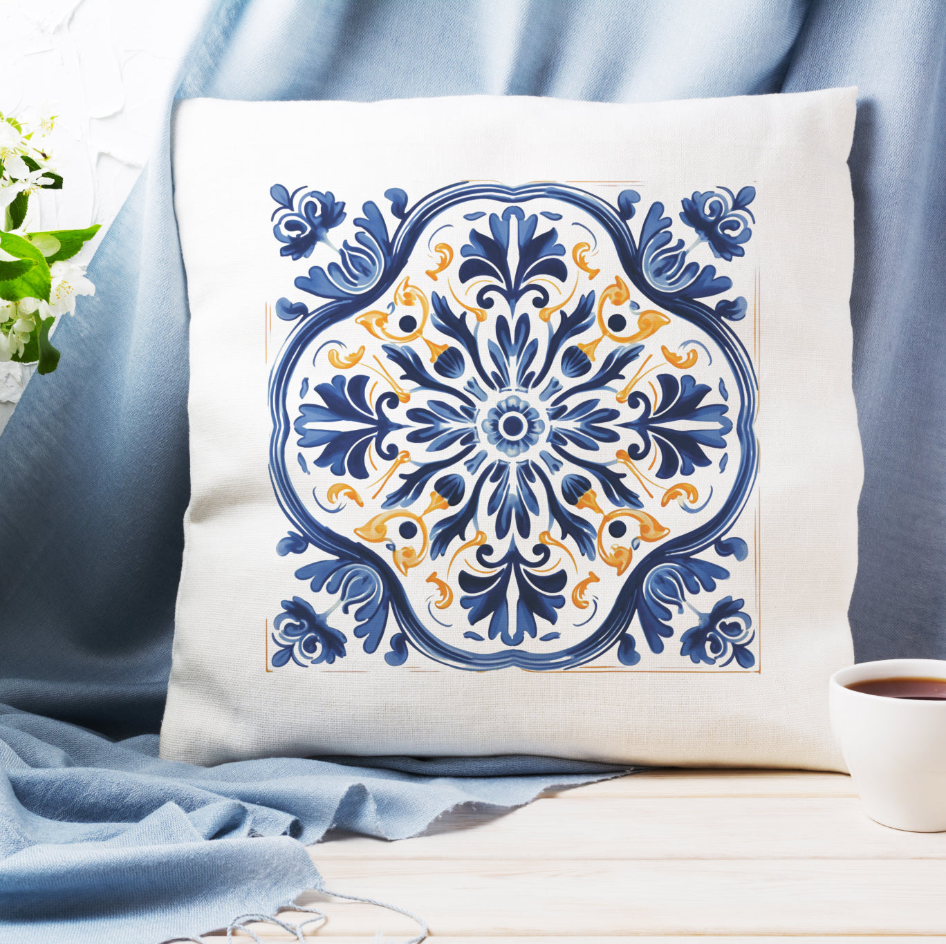 Timeless Traditional Portuguese Tile Design Pillow - Bring the Essence of Portugal Home