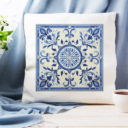 Portuguese Blue Tile Decorative Pillow - Embrace Portuguese Elegance