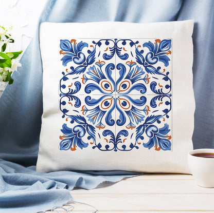 Elegant Portuguese Tile Design Pillow - Bring the Beauty of Portugal Home