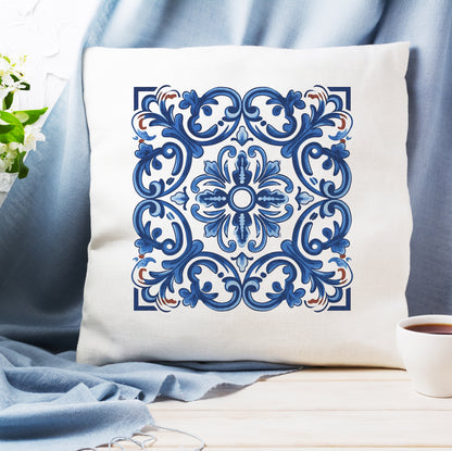 Classic Portuguese Tile Pattern Pillow - Infuse Elegance into Your Home