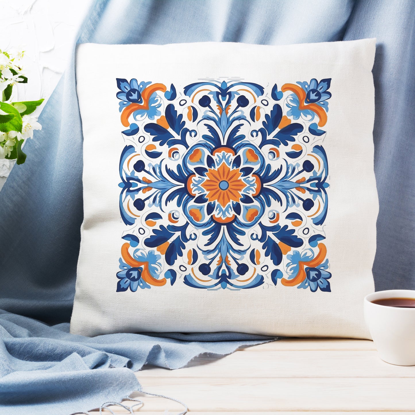 Traditional Portuguese Tile Inspired Pillow - Bring Portugal Home