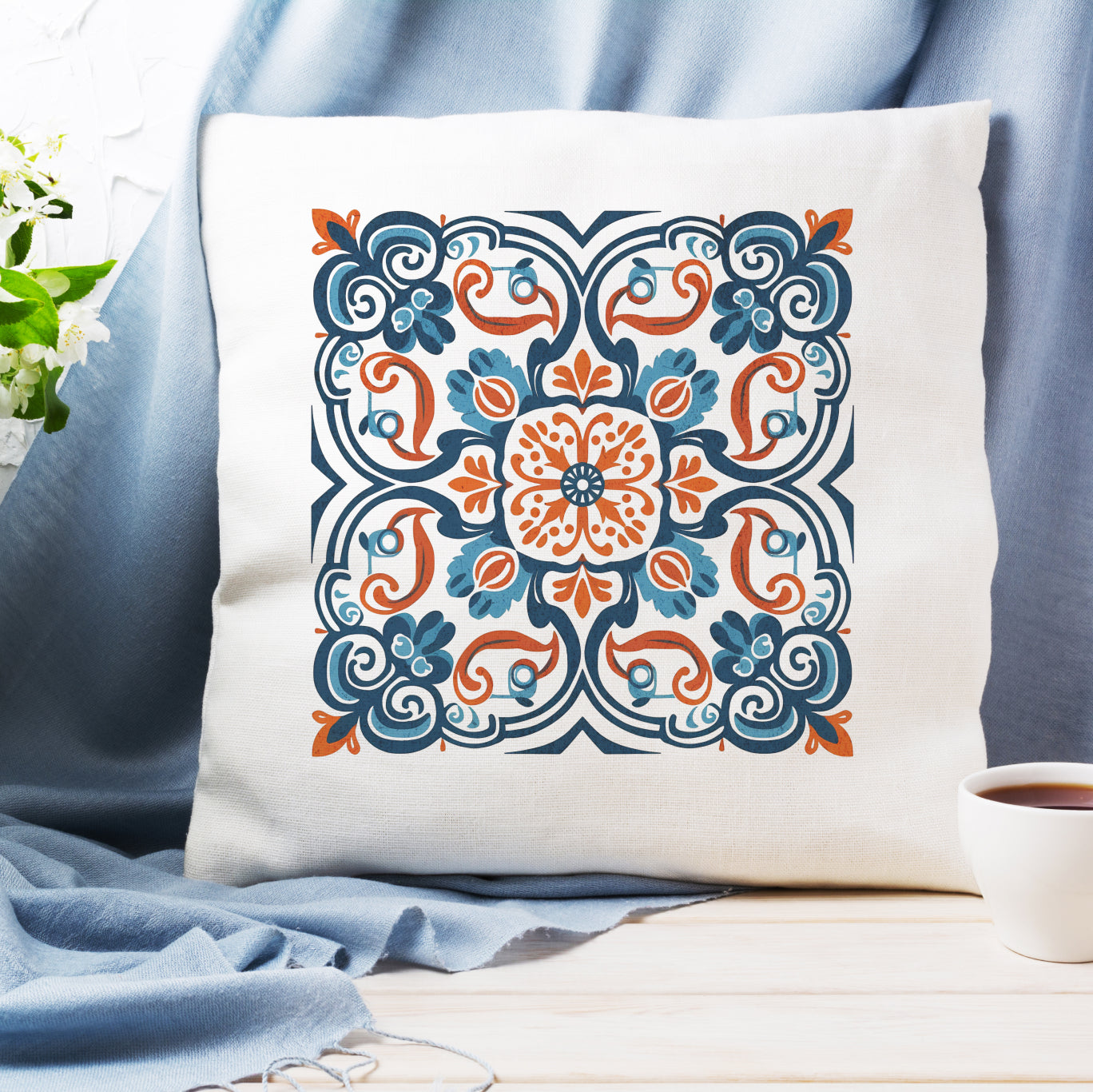 Portuguese Heritage Tile Pillow - Infuse Your Space with Timeless Elegance