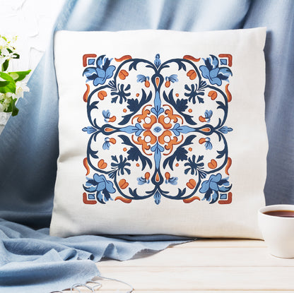 Classic Portuguese Tile Pattern Pillow - Infuse Elegance into Your Home