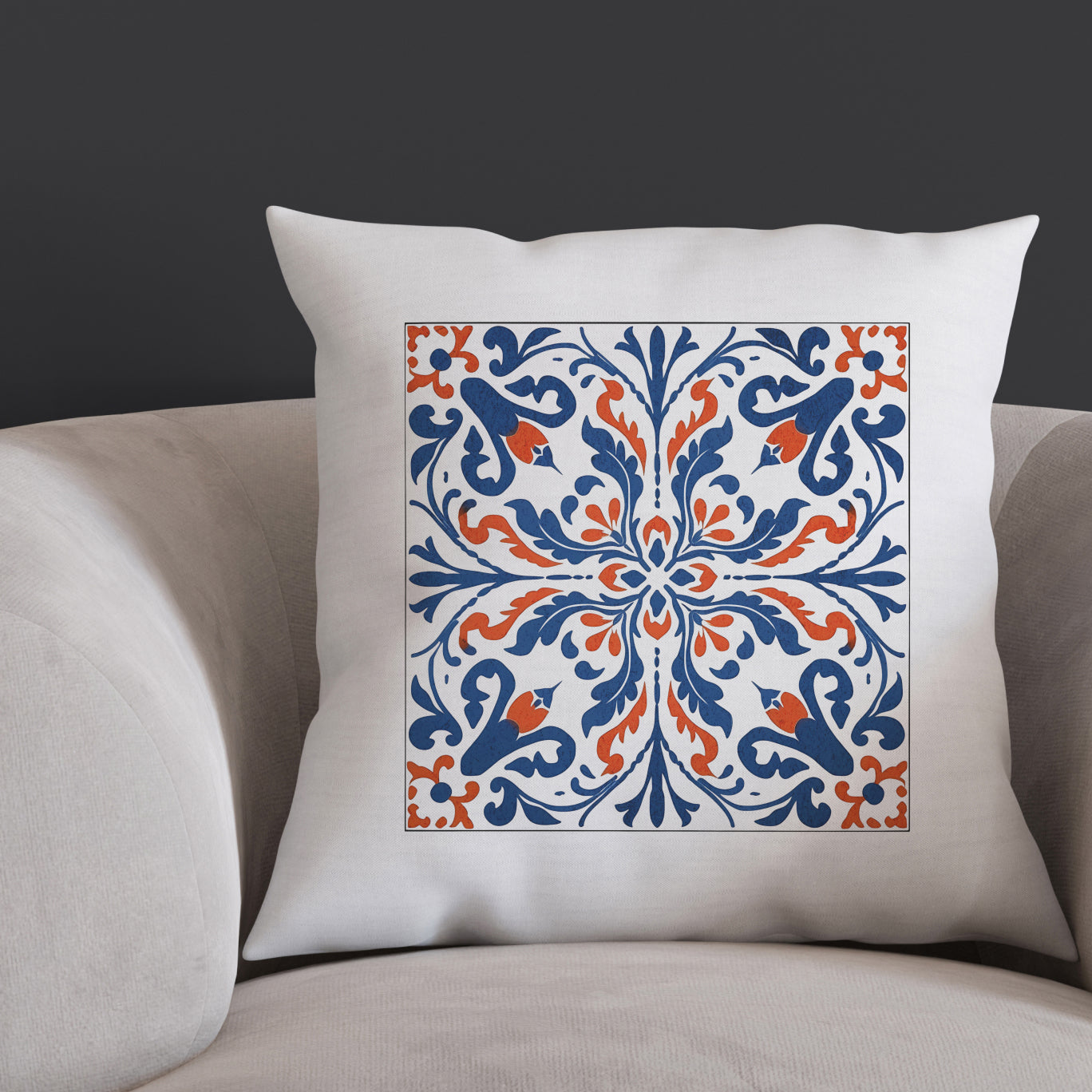 Classic Portuguese Tile Pattern Pillow - Infuse Elegance into Your Home