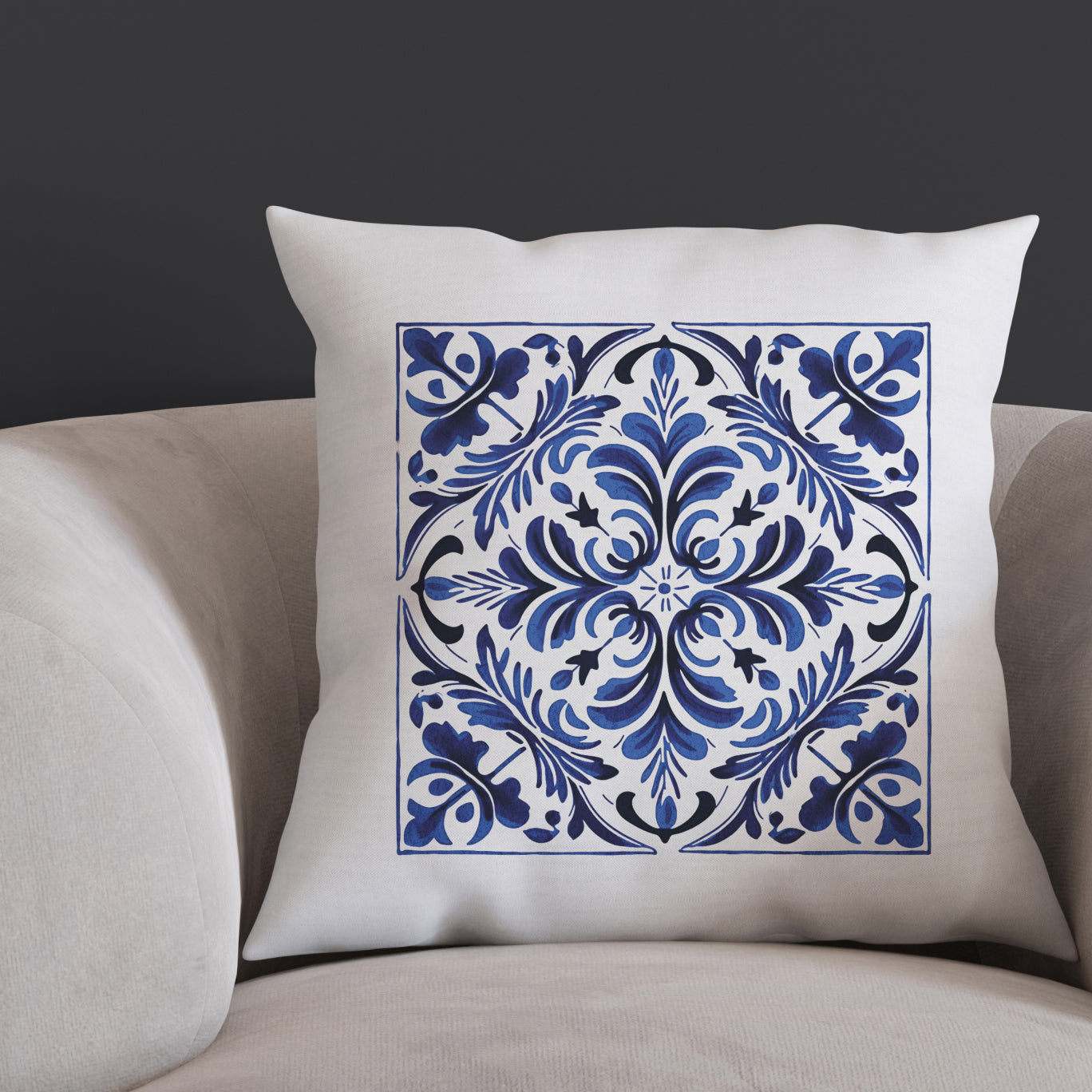 Portuguese Tile Pattern Throw Pillow - Infuse Your Home with Portuguese Culture