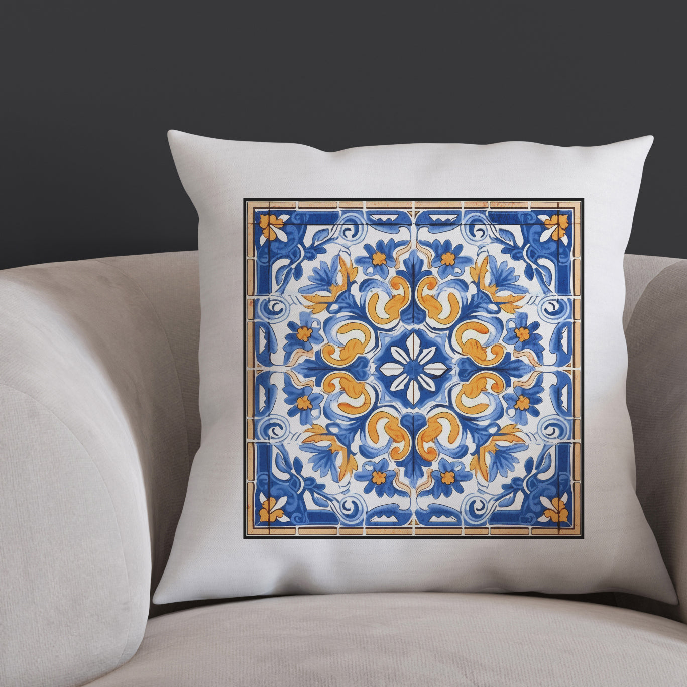 Timeless Tile Design Pillow - Embrace Portuguese Elegance