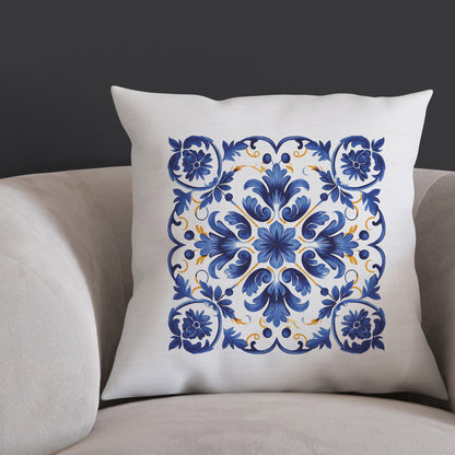 Portuguese Tile Inspired Decorative Pillow - Bring Portuguese Charm Home