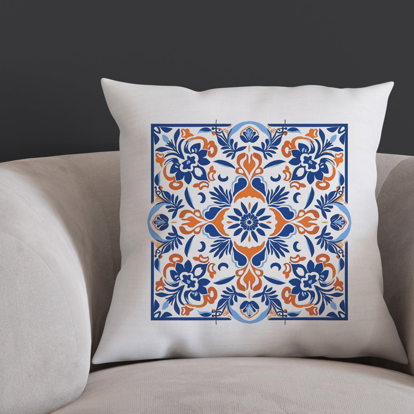 Timeless Tile Design Pillow - Embrace Portuguese Elegance