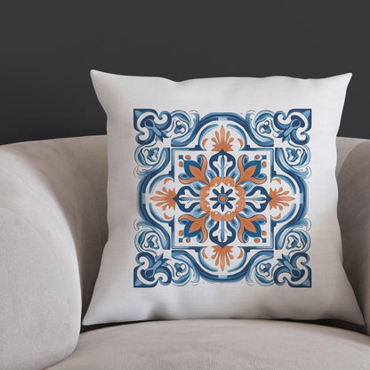 Classic Portuguese Tile Pattern Pillow - Infuse Elegance into Your Home